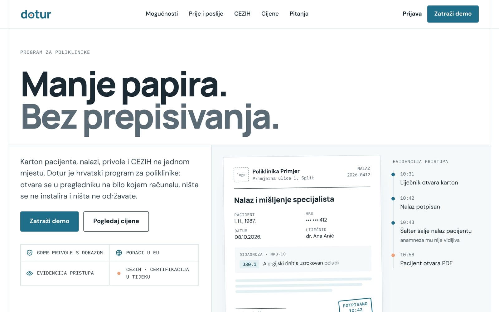 dotur.hr: web application for clinics