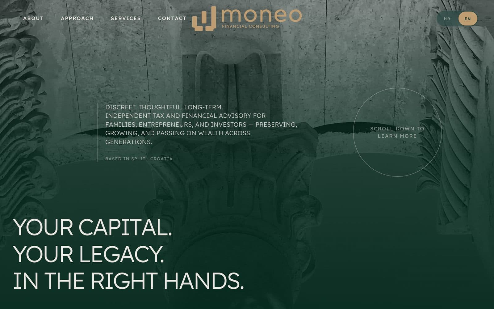 moneo.hr: naslovnica web stranice za financijsko savjetovanje